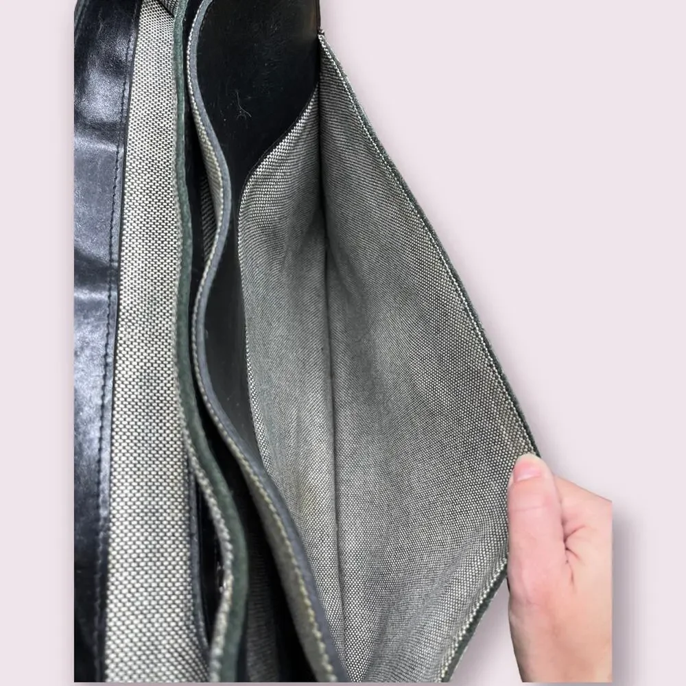 Vintage Hidesign Black Leather Messenger Bag